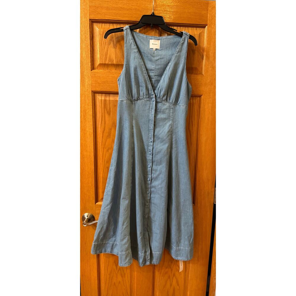 Reformation Anthropologie Sebastien Denim Midi Dress - Size 6 - Picture 4 of 11
